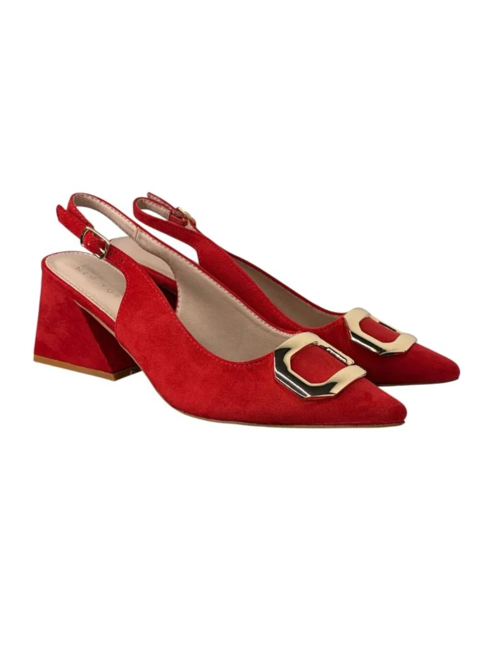 Nicole Miller Melrose Red Suede Pointed Closed Toe Block Heel Suze 8